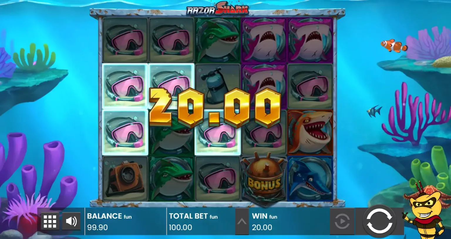 razor shark slot test