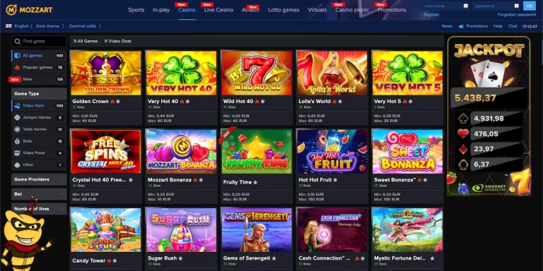 mozzart casino games