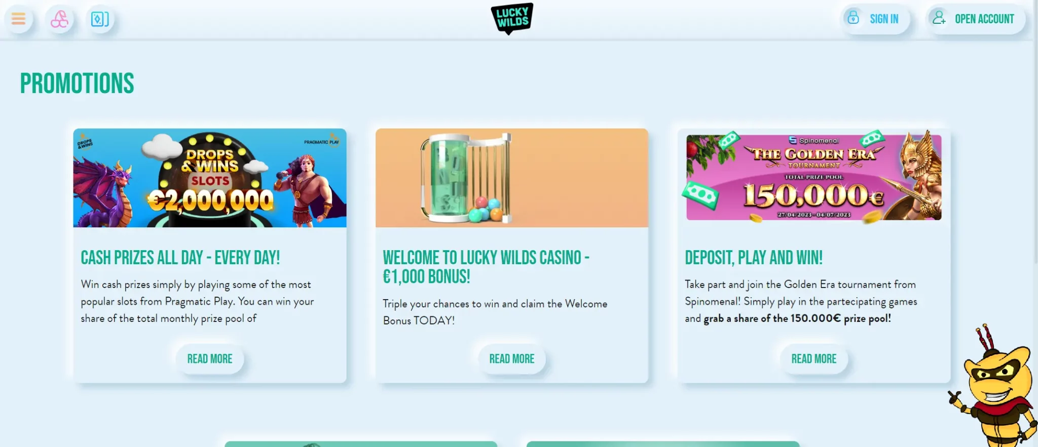 Experience Amazing Bonuses at Luckywilds Casino